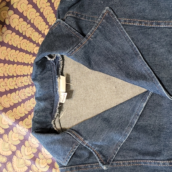 VINTAGE WRANGLER Denim Blazer NEVER WORN Raw Unwashed Denim - Picture 3 of 13